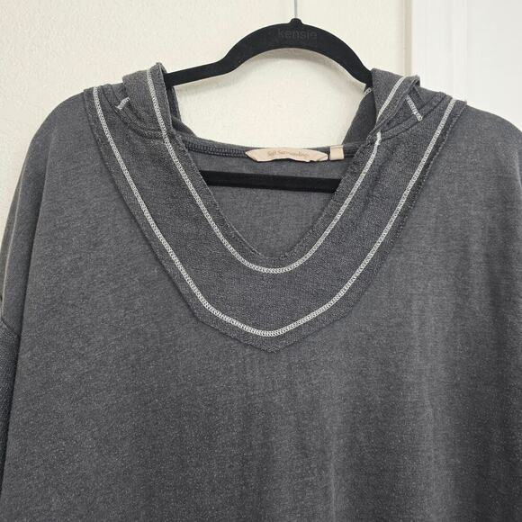 SoftSurroundings Oasis Hoodie Women’s M Charcoal Gray Pullover Ribbed Terrycloth - Picture 4 of 11
